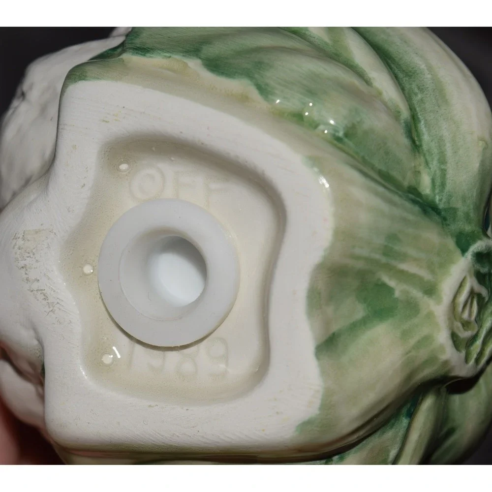 Fitz and Floyd Cauliflower Salt and Pepper Shakers 1989 White Green Excellent